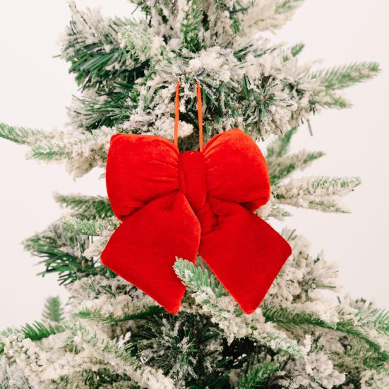 Рождественское украшение Разноразмерный дизайн Бархатная ткань Бант Ручная работа 3D форма Рождественский бант-бабочка Декорация