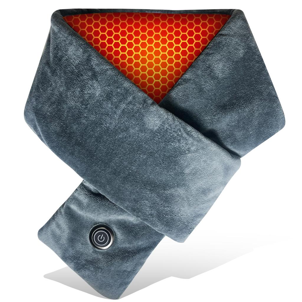 Lampat USB Перезаряжаемый Электрический Шейный 3 Температуры Бархатный Моющийся Погода Холодная Унисекс Грелка, Настройки, Ткань, Шарф, (Обычный размер)