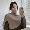 Women Shawl Scarf High Collar Side Split Design Windproof Warm Fabric Fake Collar Outdoor Lightweight Shawl Wrap