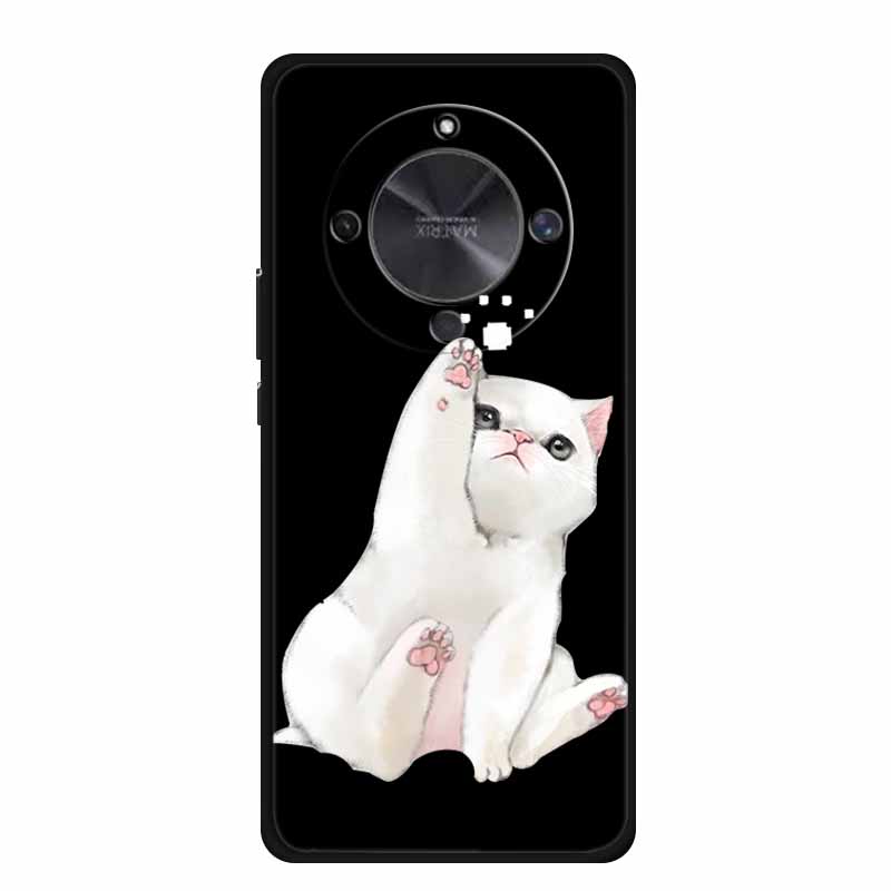 Coque For Honor X70 5G Case Cartoon Cat Funda Black Silicone Soft Back Cover For Honor X70 2025 Phone Case Cover X 70 HonorX70