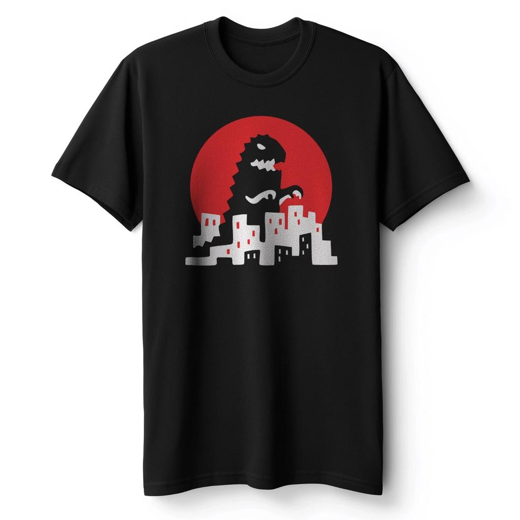 Мужская футболка Godzilla Хлопок Черный Кайдзю Токио Япония