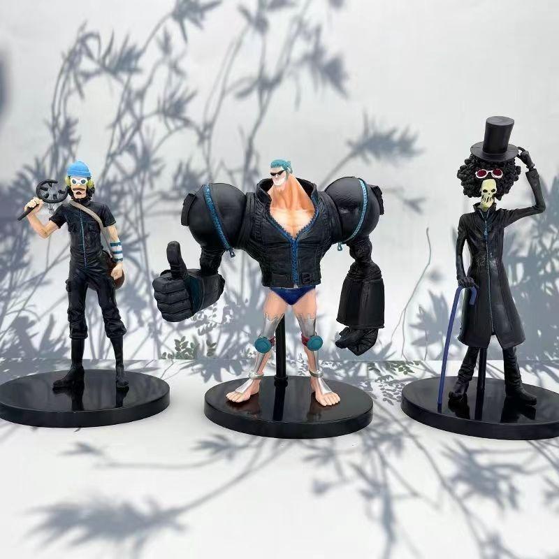 One Piece Модель ручной работы Золотой город Версия из фильма Черная одежда Команда Соломенной шляпы 9 Полный набор Луффи Зоро Аниме Фигурки ПВХ Материал