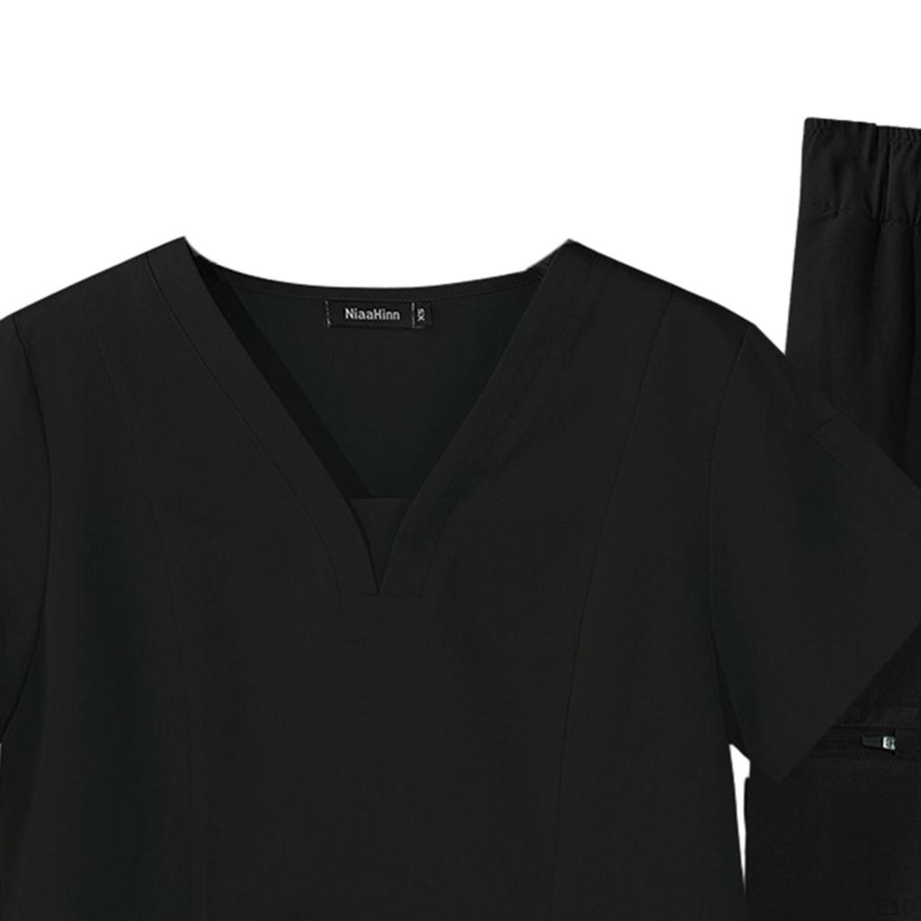 Женский костюм-комбинезон с множеством карманов, V-образным вырезом, короткими рукавами, легкая рабочая одежда для медсестры