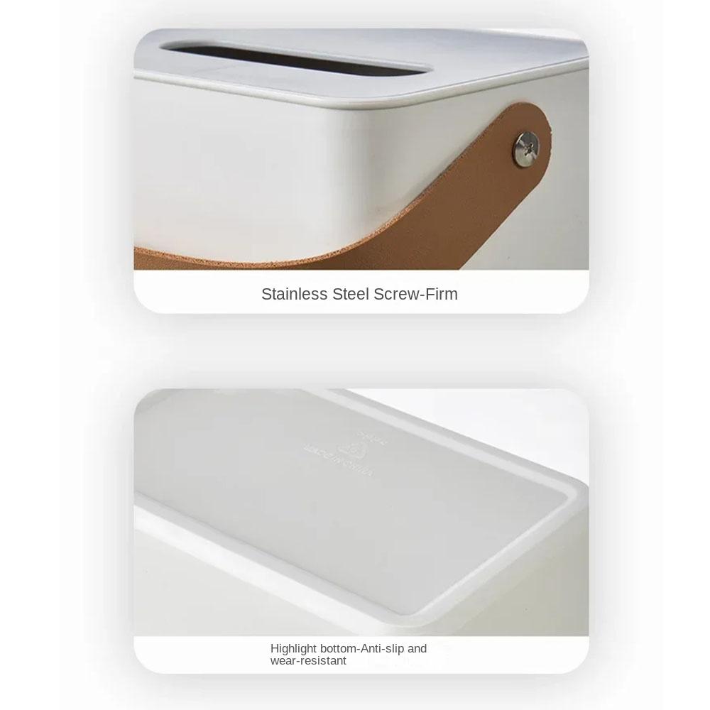 Drop-resistant Portable Tissue Box with Handle Toilet Paper Case Round Napkin Holder Tea Table