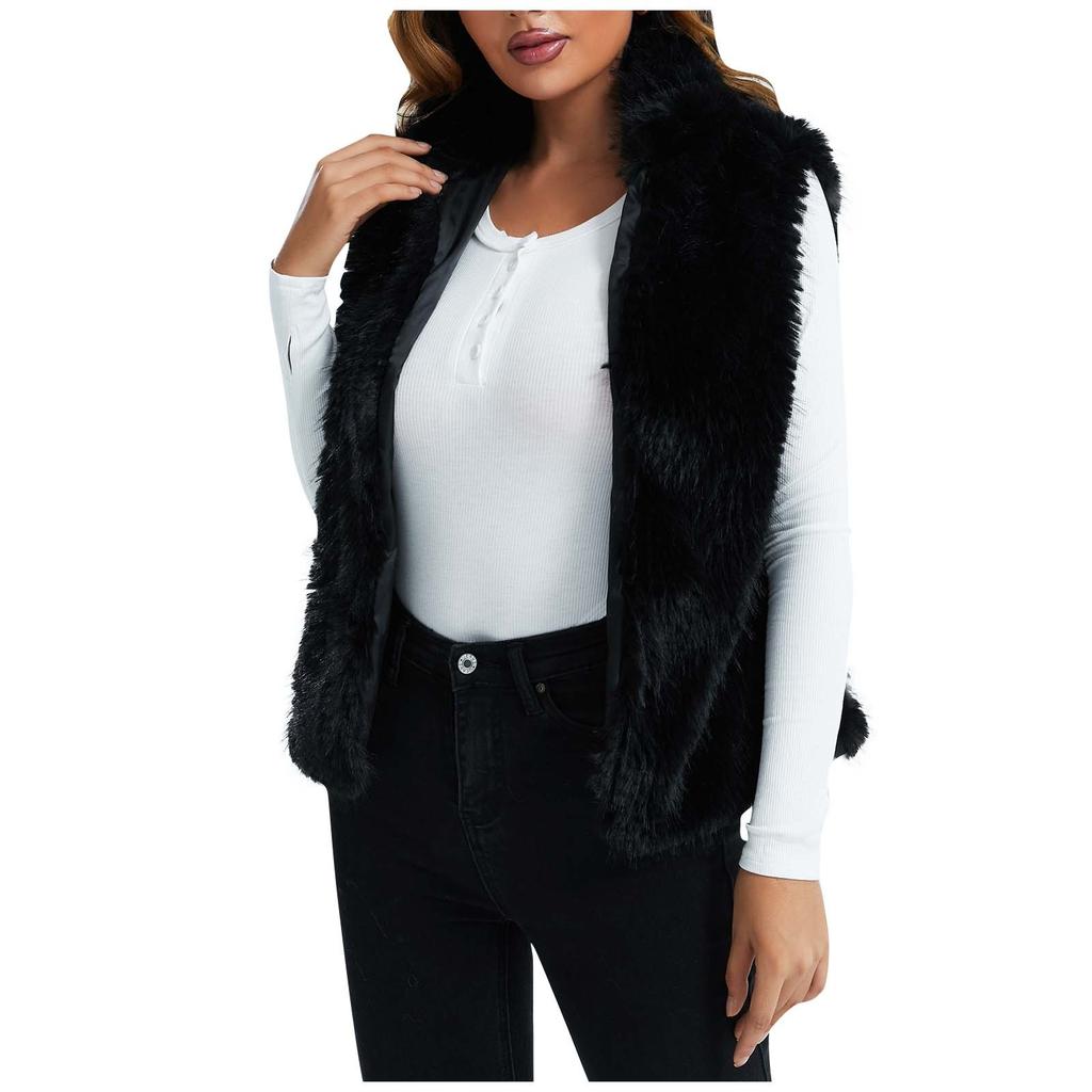 Женский осенне-зимний плюшевый теплый кардиган без рукавов