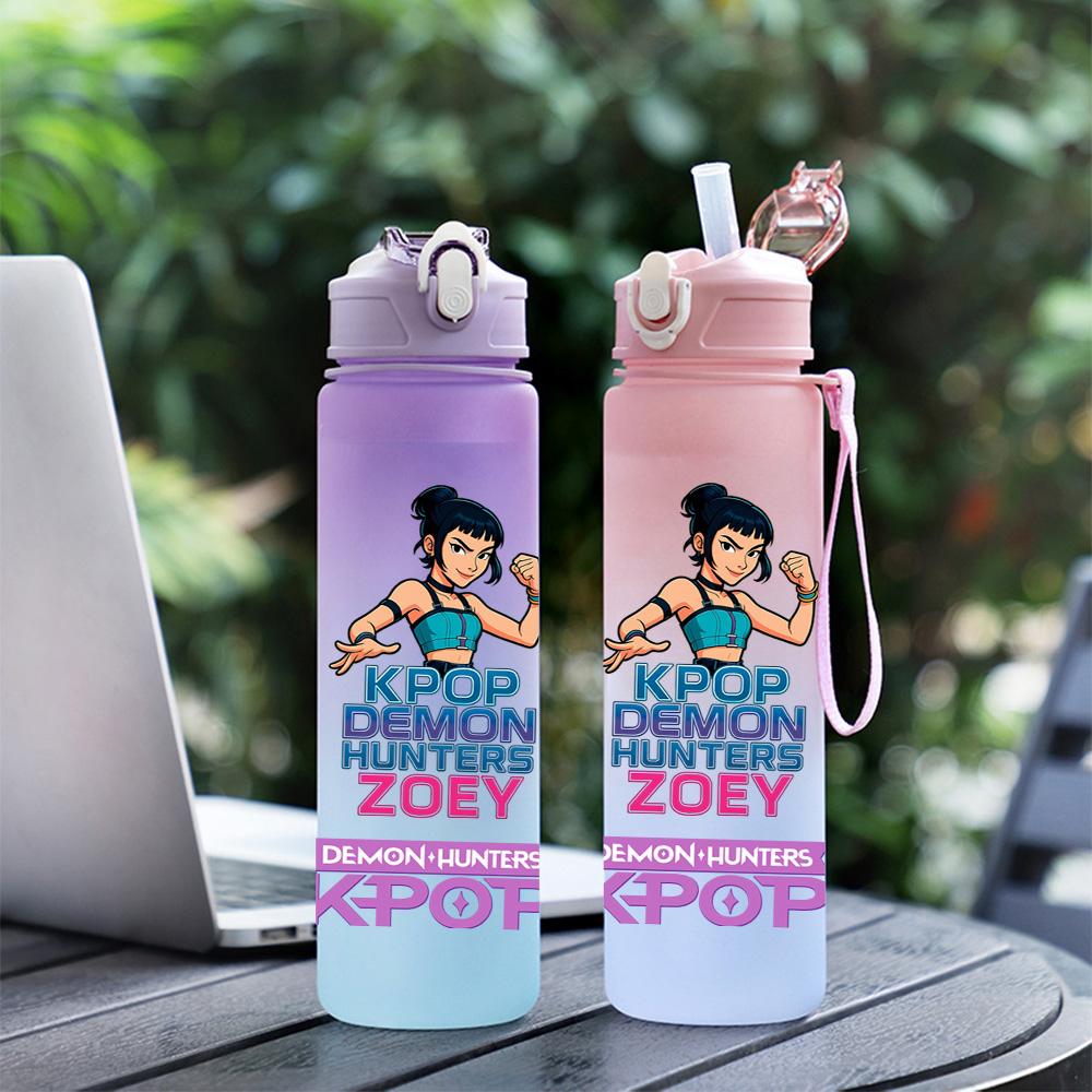 750Ml Water Bottle Demon Hunters Printed Large Capacity Drinking Cup Portable Outdoor Sports Water Cup Children Kid Gift