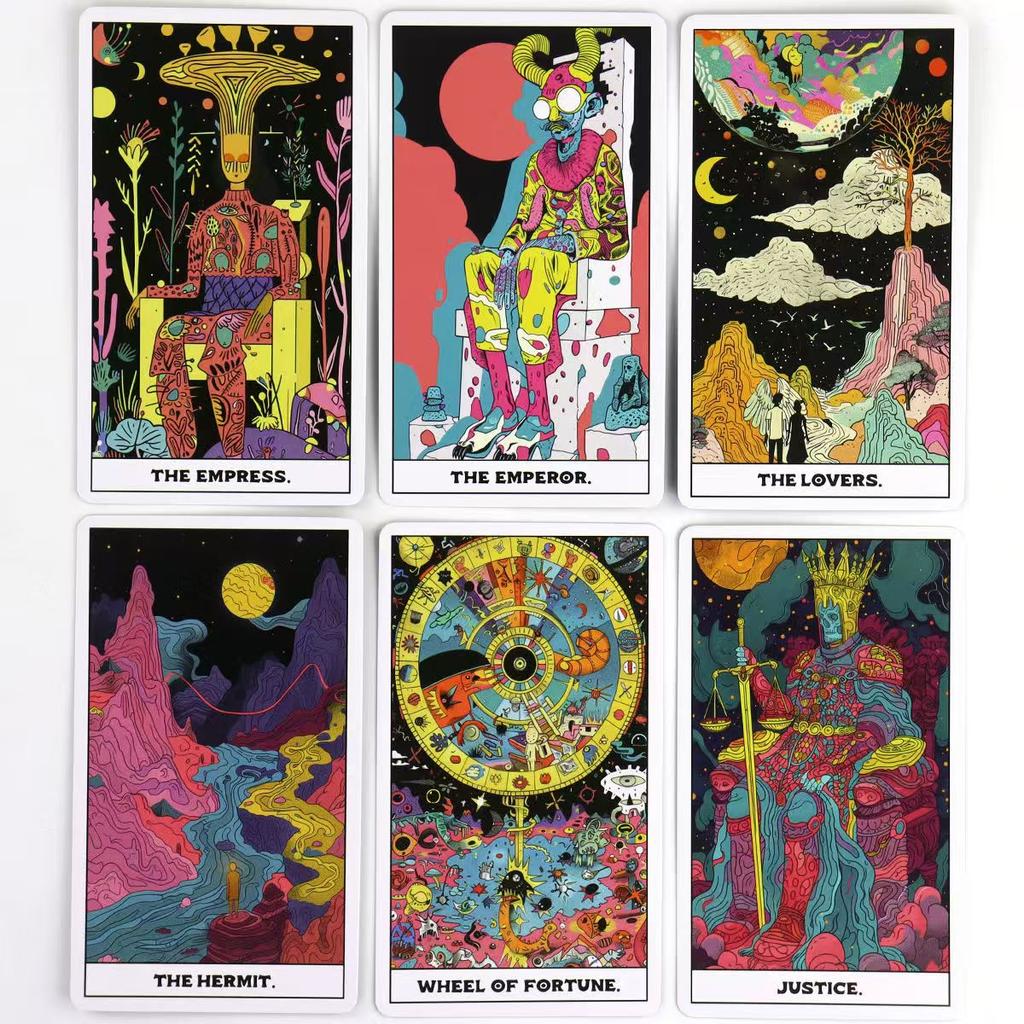 Phantom Tarot Deck 78 Colorful Tarot Cards Based On Rider Waite System 10.3*6cm