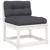 VidaXL Salon de Jardin avec Coussins 6 pcs, Sièges de Patio, Ensemble de Meubles, Mobilier de Terrasse Extérieur, Blanc Bois 3217036