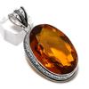 Подвеска из стерлингового серебра 925 пробы с натуральным медовым топазом ручной работы 2,25 дюйма W5Q47