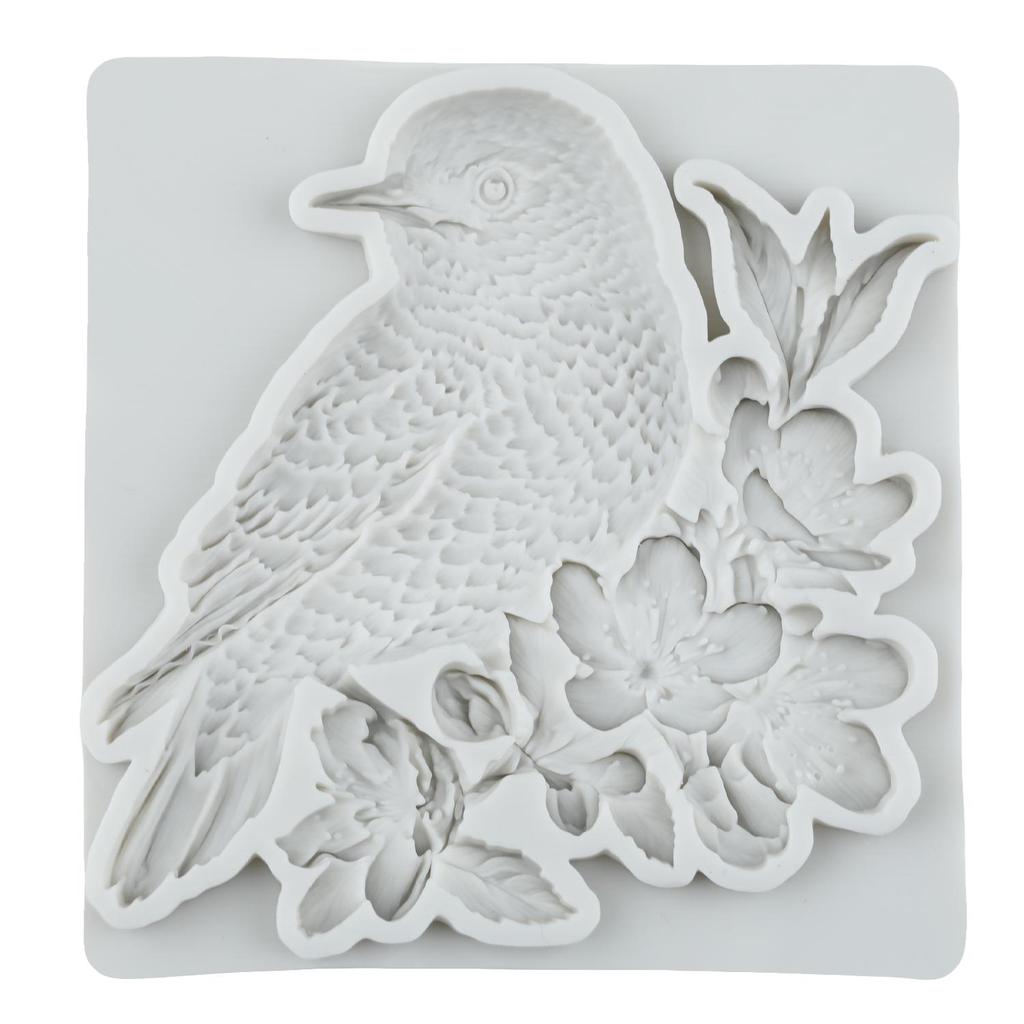 Bird Flower Branch Silicone Mold Bird Fondant Molds Cake Decorating Tools Theme Cake Dessert Decorated Chocolate Candy Mold