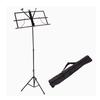 Lightweight Steel Folding Music Stand with Adjustable Angle and Extendable Stand, Black (Soft Case Included)