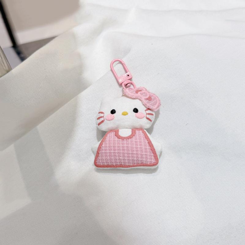 Мультяшный Милый Плюшевый Брелок в виде Кошечки Китти, Прекрасная Мягкая Кукла, Брелок для Ключей, Подвеска на Сумку, Украшение для Рюкзака, Подарок на День Рождения для Девочки