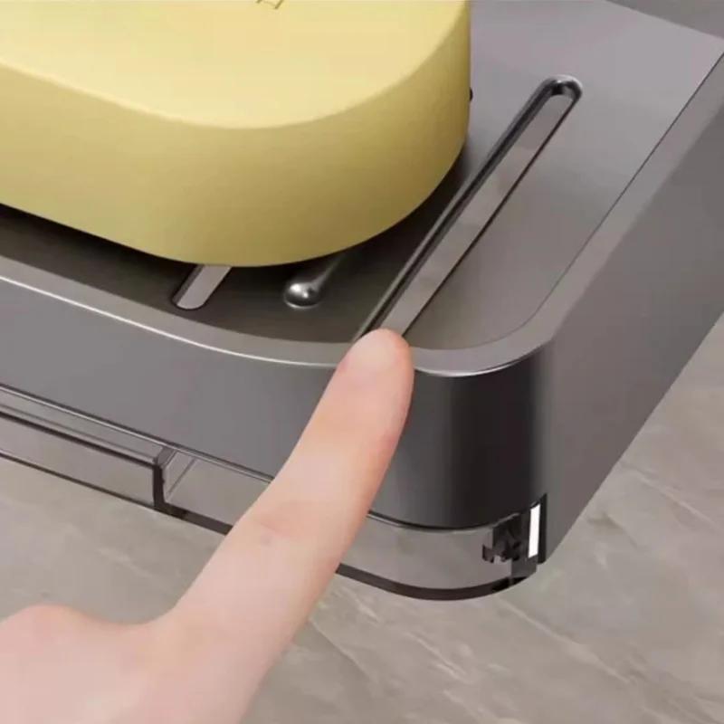 Настенная мыльница Мыльница с крючками Для ванной комнаты Сетка для слива мыла Без сверления Мыльницы Бытовая полка для хранения с дренажем