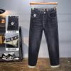 Осень и Зима Новые Мужские Джинсовые Брюки Модные Универсальные Эластичные Мягкие Модные Повседневные Джинсовые Брюки