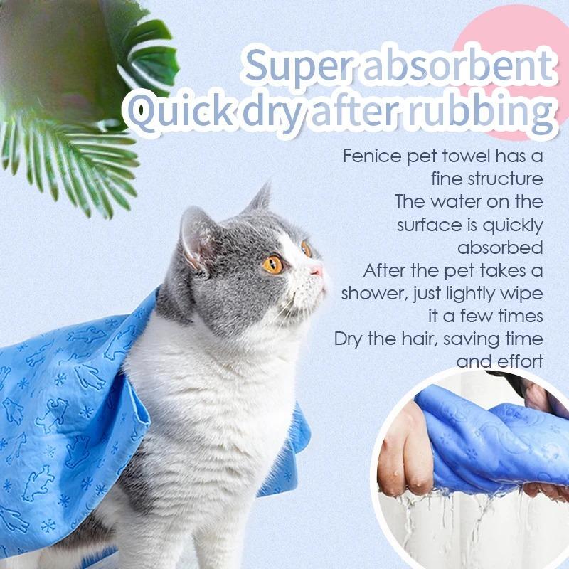 66x43cm Pet Cleaning Product, Dog, Cat, Bath, Hair, Car Wash, Large Imitation Deerskin Towel, Water-absorbing Quick-drying Towel