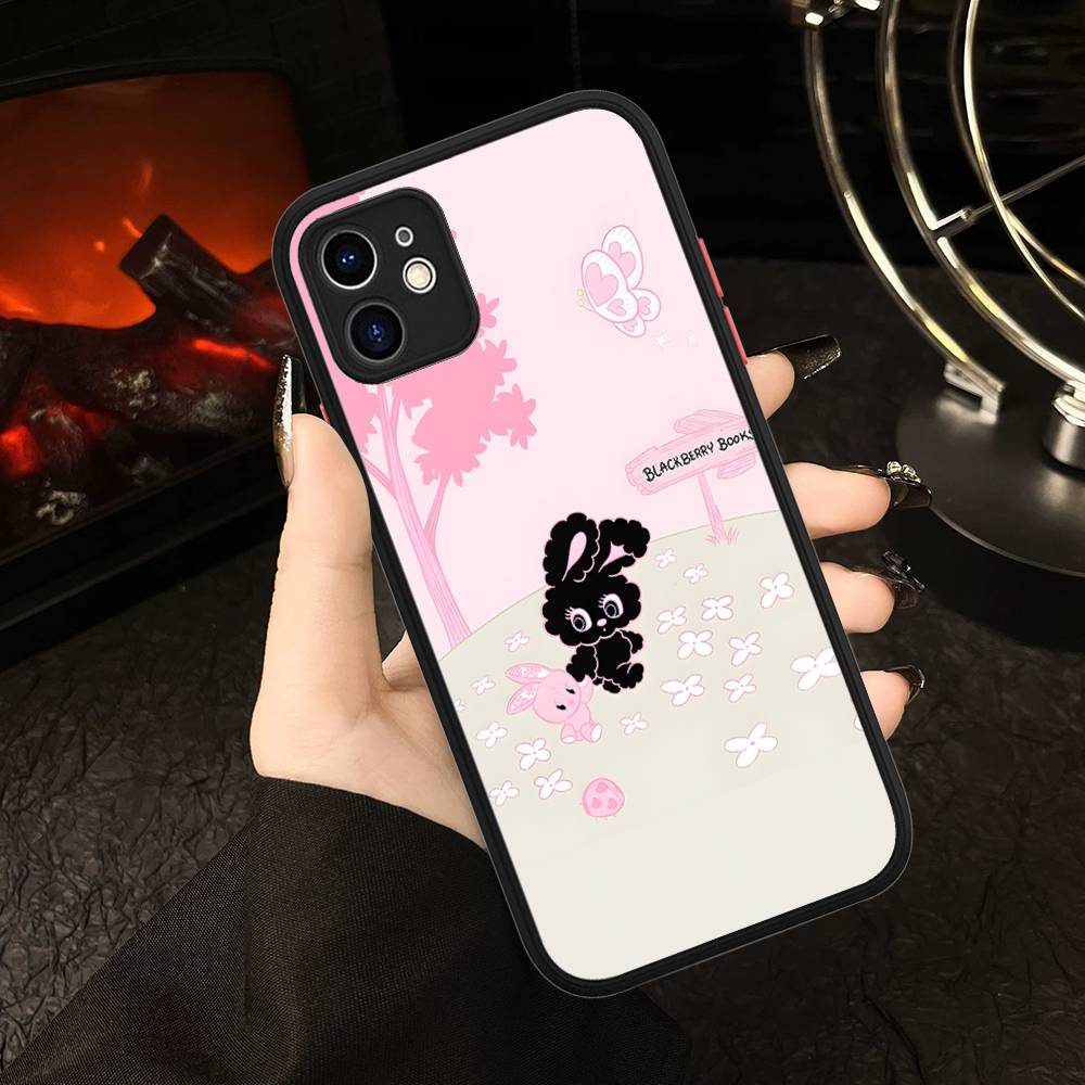 Cute Cartoon Esthers Bunny For IPhone 15 16 Pro Max 11 12 13 14 XS XR X Plus 16E Matte Translucent Phone Cover