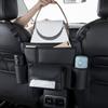 Car Seat Back Organizer PU Leather Pad Bag Car Storage Organizer Foldable Tissue Storage Box Auto Accessories Bag Holder