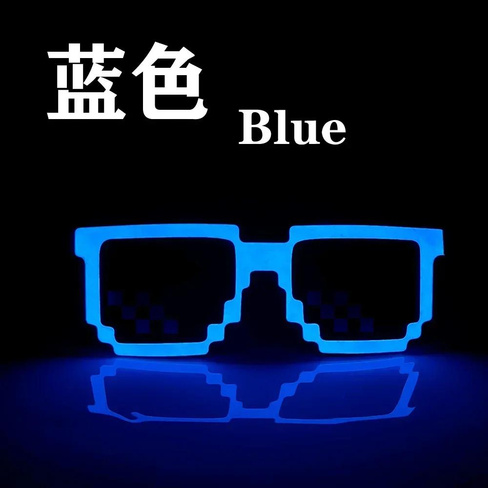 Flashing EL Wire 8 Bit LED Glowing Luminous Bright Festival Light Up Mosaic Glasses Fashion Party Supplies