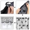 Halloween Tablecloth Decoration Black Lace Table Runner Round Spider Cobweb Table Cover Fireplace Mantel Scarf Lampshade Bat Wall Stickers for