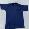 Винтажная однотонная футболка Fruit of the Loom Best Pocket Размер S/M Темно-синий 90-е