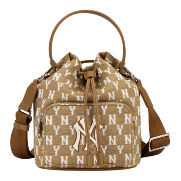 New MLB Polyester Bucket Bags Handbags Shoulder Bag Crossbody Bag Regular Women's Khaki 32BG34111-50B