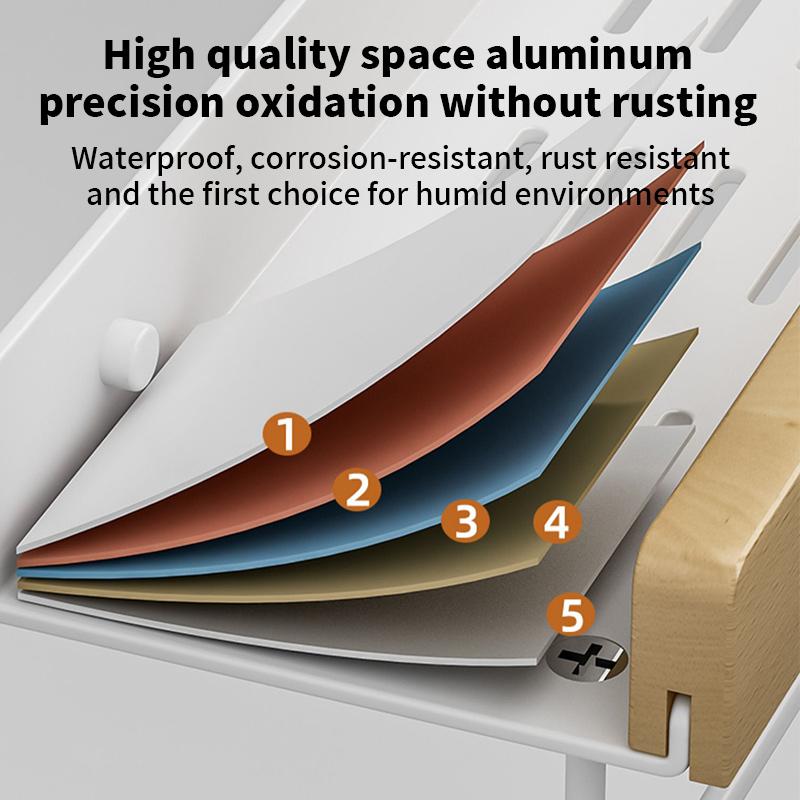 Wood Aluminum Waterproof for Bathroom Shelf Shelves Shampoo Makeup Storage Holder Accessories Kitchen Sorage Bath Accessories