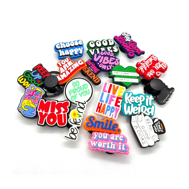 20 шт. модные английские фразы из ПВХ, подвески для обуви