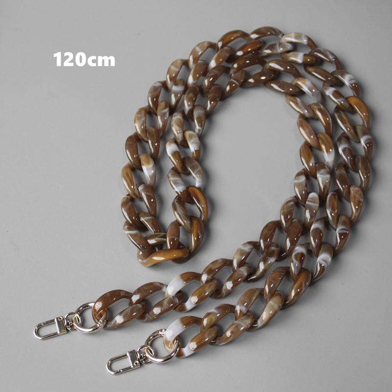 DIY New Fashion Woman Bag Accessory Detachable Replacement Blue Pink Brown Acrylic Chain Luxury Strap Resin Shoulder Clutch Chain
