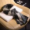 Black and White Plaid Wool Scarf Men's Winter Warm Gift Box High-end Versatile Winter Scarf Gift Boyfriend