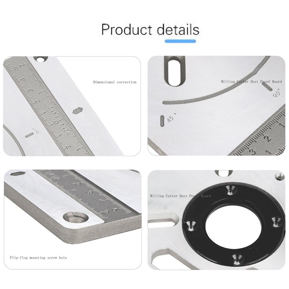 Фрезерный стол из алюминиевого сплава, вставная пластина, обрезной станок, гравировальный инструмент, откидная доска с 4 кольцами