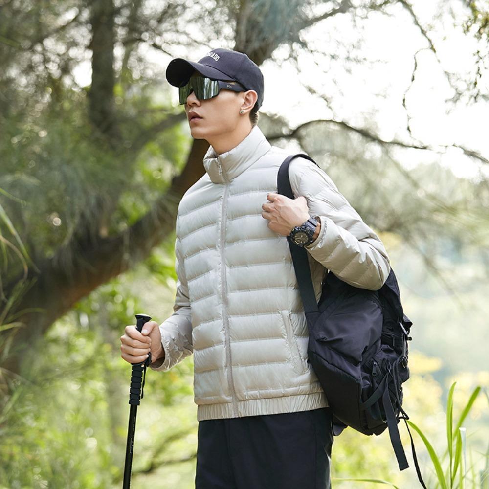 Легкий пуховик мужской 2025 осень и зима теплый новый трехзащитный стеганый жакет женский жакет пуховая подкладка