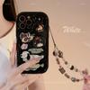 Applicable To Apple 13 Mobile Phone Case IPhone 14 ProMax Oil Painting Graffiti Puppy XR Sweet Cool 11 Bracelet 12 Soft 15