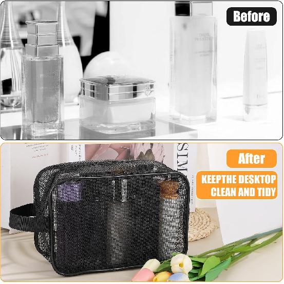 Mesh Shower Caddy Bag, Portable Toiletry Shower Tote Quick Dry Portable Tote Bag Gym Bags Bathroom Shampoo Bags for College Dorm Bathroom Swimming