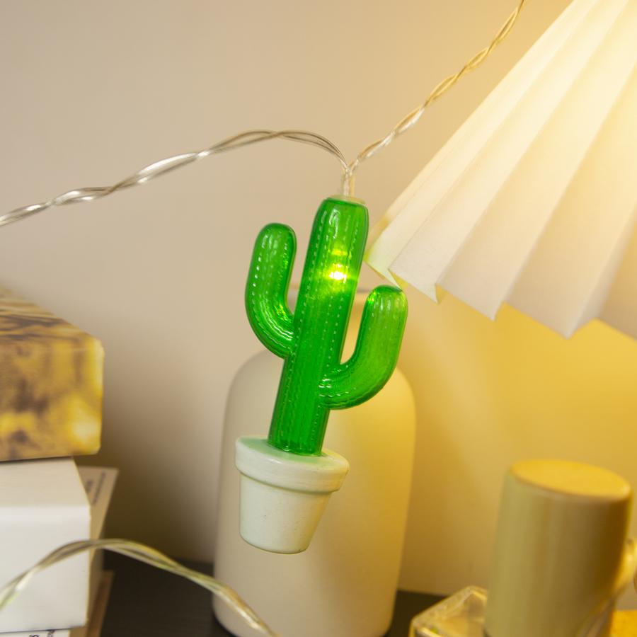 LED Light String Night Glowing Cactus Simulation Plant DIY Indoor Decorative Atmosphere Lamp