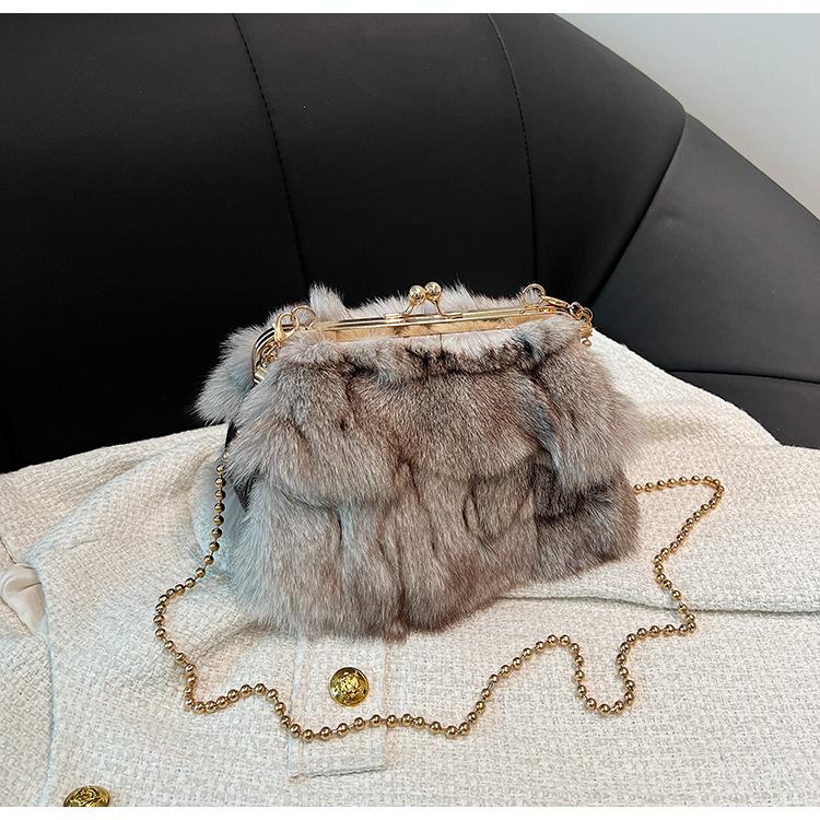 Осенью и зимой новая сумка для волос женская заколка для волос из лисы женская сумка текстура плечо через плечо облако сумка модная внешняя торговля женская сумка