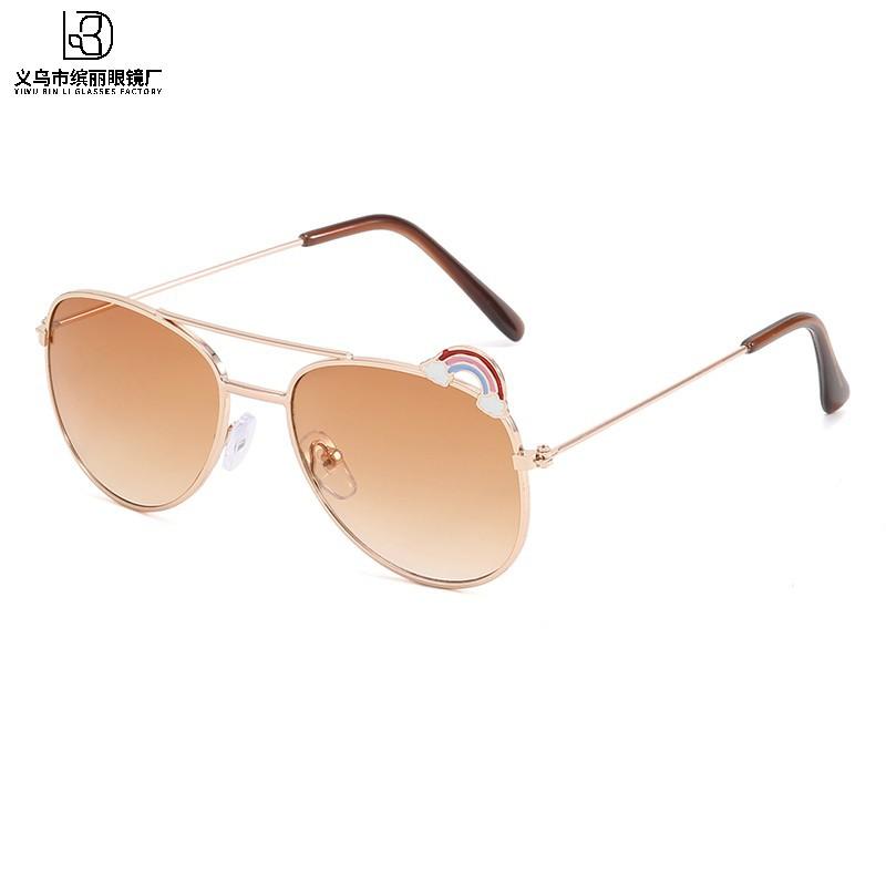 Fashion Children'S Sunglasses Cute Rainbow Double Beam Baby Sunglasses Sun Protection Uv Protection Glasses