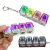 LED Keyboard Keychain Fidget Toys Crystal Clicker Sensory Toy for Stress Relief Keyboard Keychain Fidget Gadget for Adults Kids