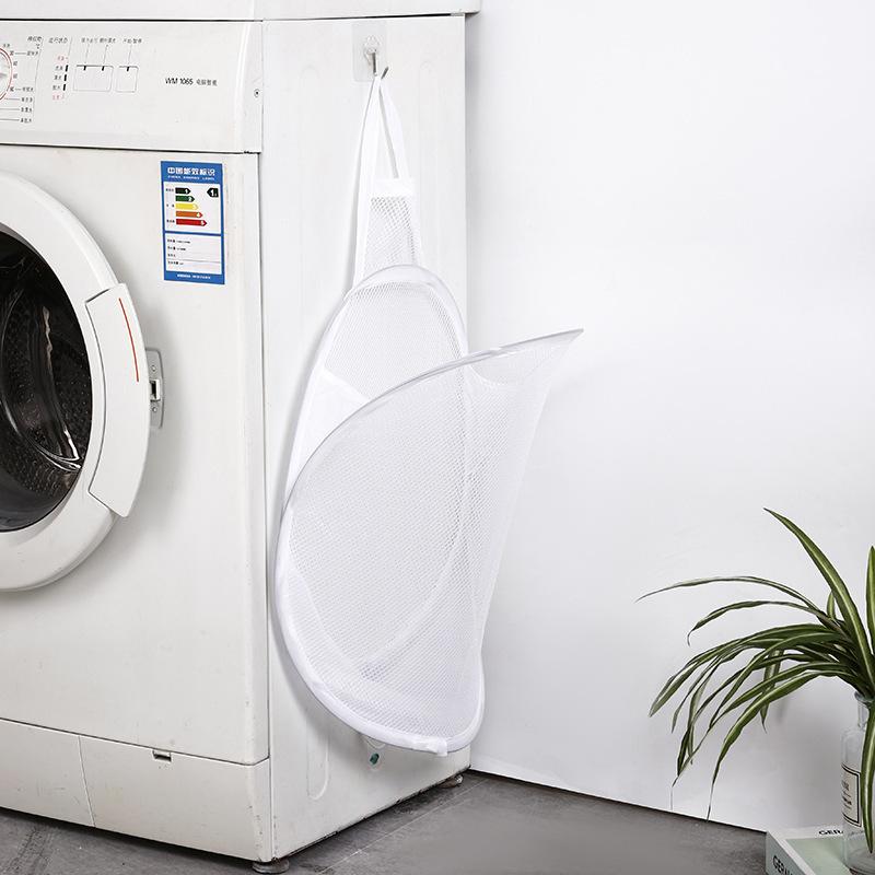 Складная корзина для белья Органайзер для грязной одежды Сетчатый мешок Бытовая настенная вешалка для одежды в ванной Корзины для одежды Ведро