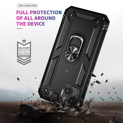 Чехол-подставка для iPhone 15 Plus, PC+TPU чехол со встроенным магнитным держателем, металлическая пластина