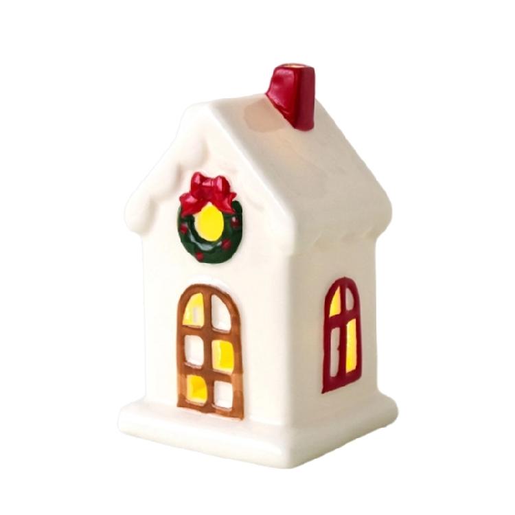 Праздничные керамические домики, декорации, подсвечники на батарейках, рождественская деревня, сезонный подарок, готовые к праздничной демонстрации