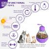 FOXLVDA Interactive Cat Toy for Indoor Cats, Cat Treat Puzzle Feeder Toy-Cat Treat Dispenser, Engaging Tumbler Design with Teaser Wand, Durable,