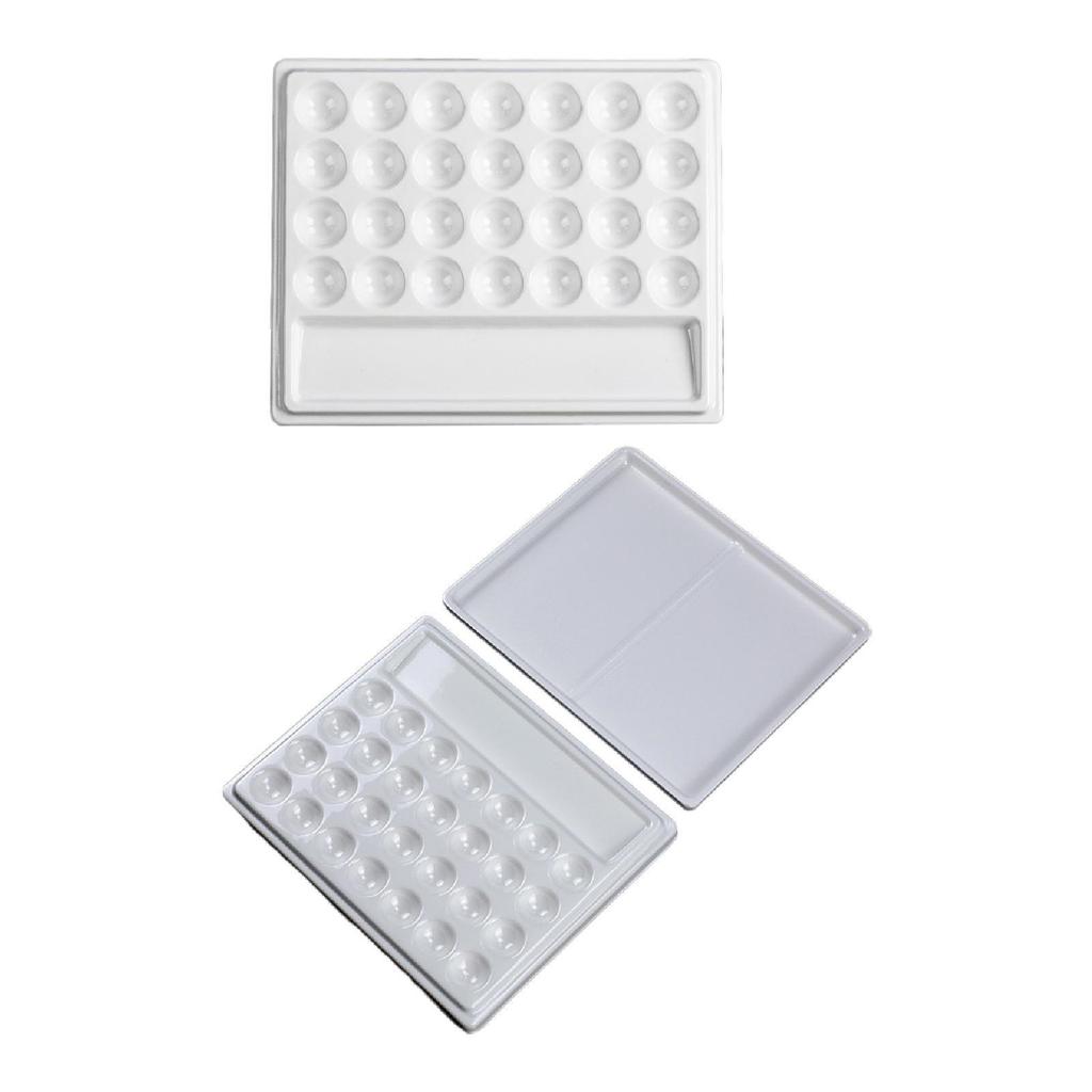28 Wells Paint Palette Supplies Imitation Porcelain Rectangular Painting Mixing Tray for Painting Artists Oil Paints