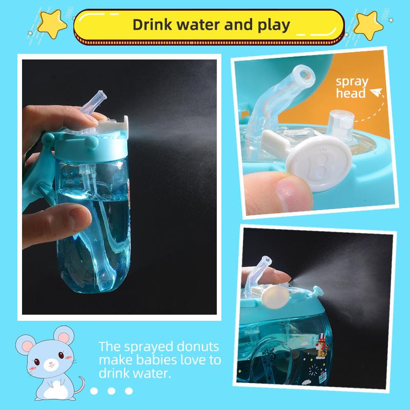 Милая бутылка для воды для девочки, бесплатная доставка, 500 мл, стакан-распылитель с трубочкой, кавайная чашка, портативная детская кружка для питья, оптовая продажа