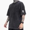 Футболка из хлопка Acid Wash, мужская, с круглым вырезом, с короткими рукавами, потертая, европейская, американская, молодежная, модная, спортивная, повседневная футболка