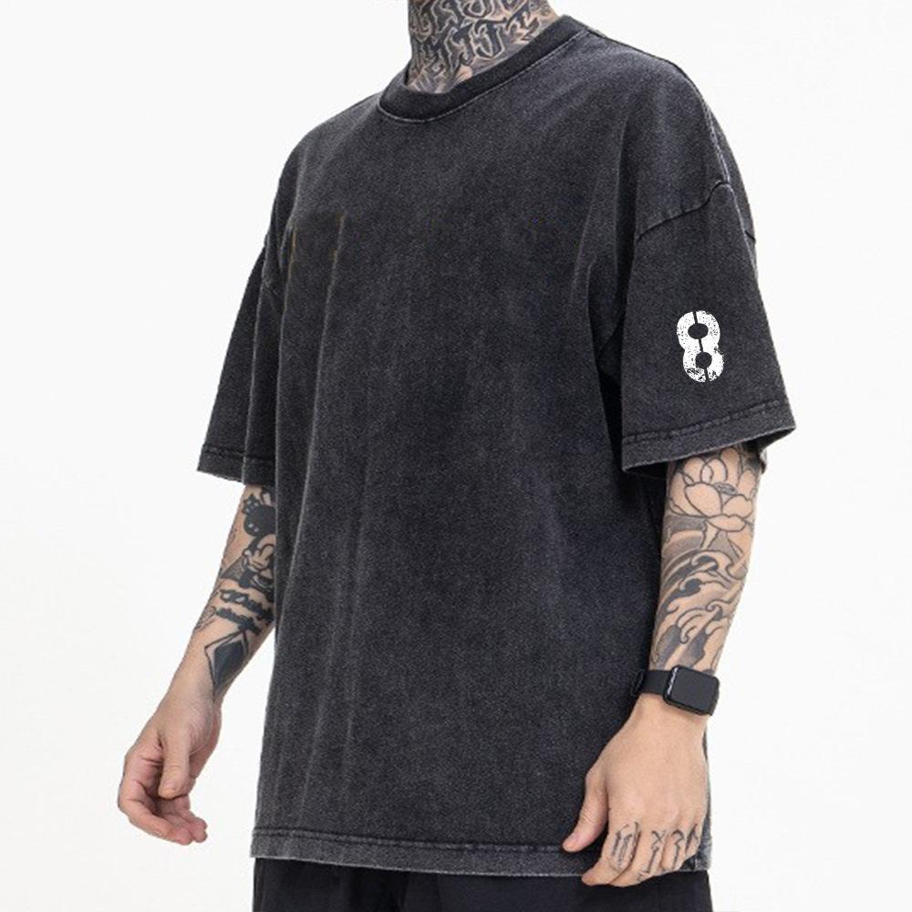 Футболка из хлопка Acid Wash, мужская, с круглым вырезом, с короткими рукавами, потертая, европейская, американская, молодежная, модная, спортивная, повседневная футболка