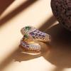 Yousheng женское кольцо на палец с регулируемым отверстием, сверкающие стразы, кольцо в форме змеи, коктейльное ювелирное украшение для вечеринки, подарок