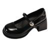 Fashion Lightweight Retro Black British Style Thick High-heeled Small Leather Shoes Women's 2025 New Skirt Mary Jane Single Shoes