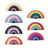 Vibrant Rainbow Folding Fan - Durable, Colorful Handheld Accessory for Pride Parties, Music Festivals & Raves