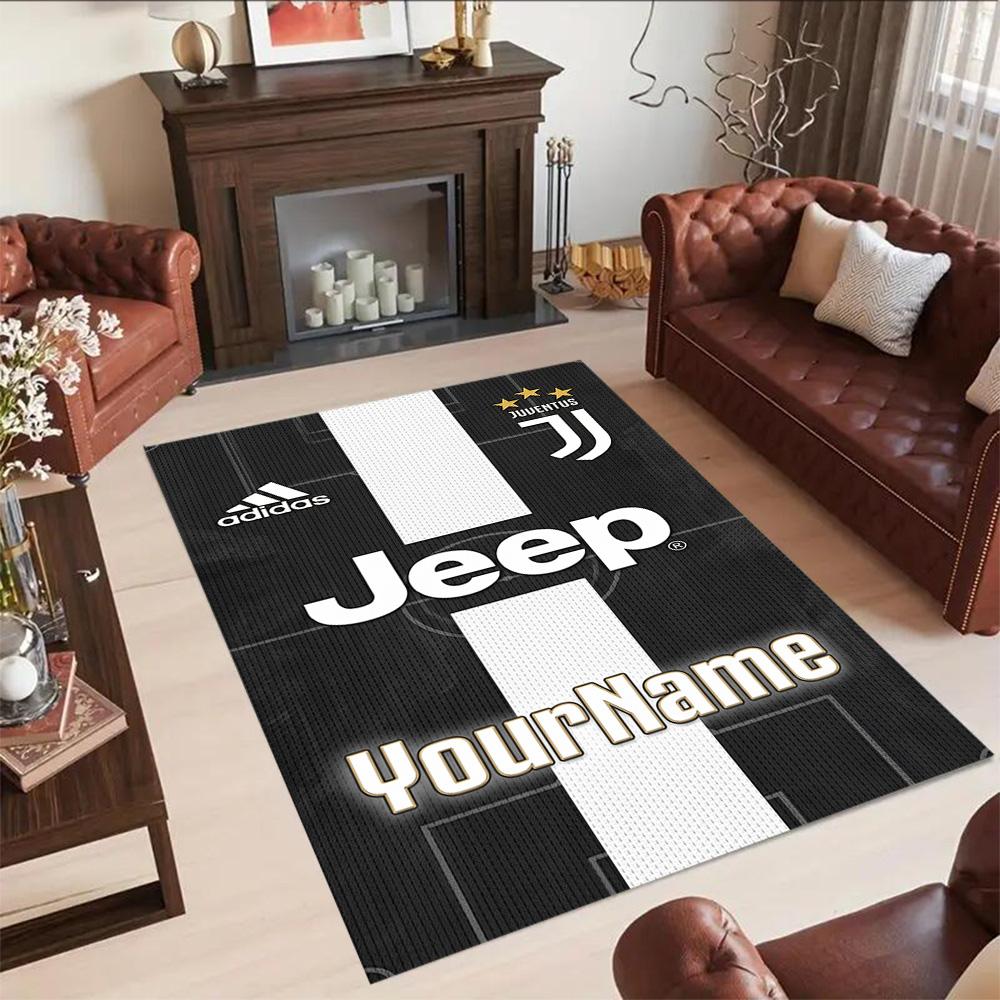 Juventus Customized Name Carpet Perfect for Dining Room Decorate room Hallway Foyer Antislip Carpet Office home decor Perfect Gift for Women/Men