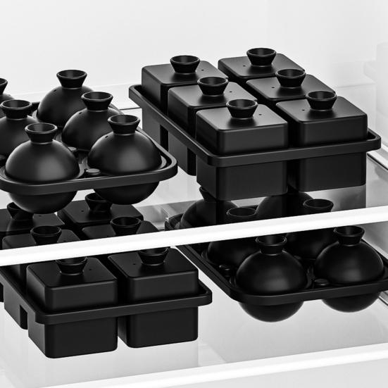 Large Ice Cube Tray Sphere Ice Cube Mold Slow Melting 6 Cavity Ice Cubes Maker for Cocktails Whiskey